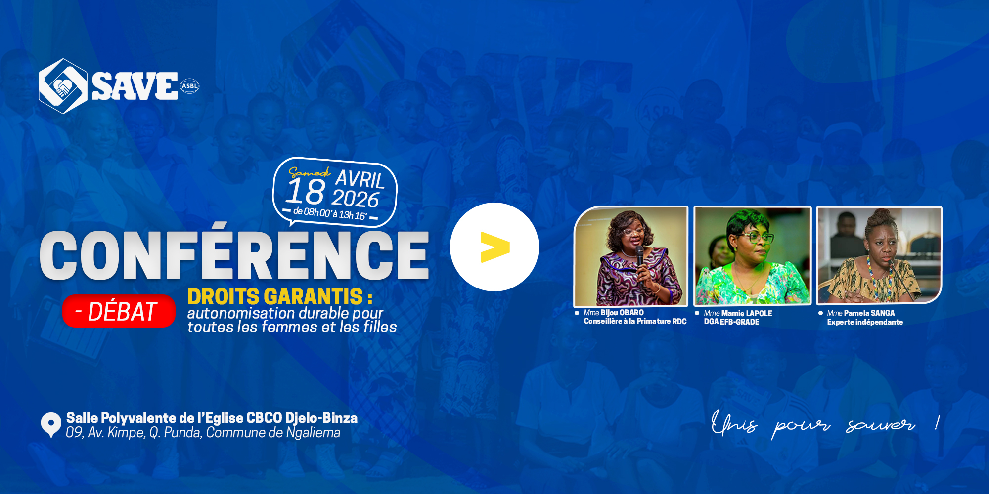 Conférence - Débat SAVE ASBL 2026 : Droits des femmes et autonomisation durable